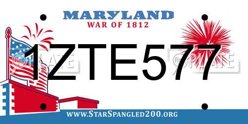 1ZTE577 Maryland License Plate