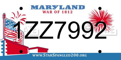 1ZZ7992 Maryland License Plate