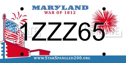 1ZZZ65 Maryland License Plate