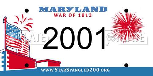 2001 Maryland License Plate