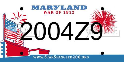 2004Z9 Maryland License Plate