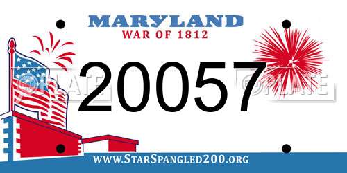 20057 Maryland License Plate