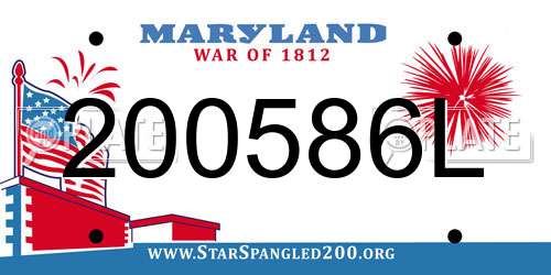 200586L Maryland License Plate