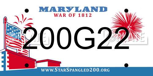 200G22 Maryland License Plate