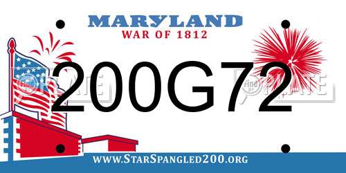200G72 Maryland License Plate