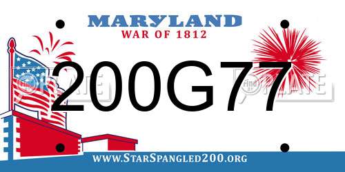 200G77 Maryland License Plate