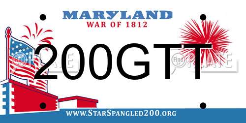 200GTT Maryland License Plate