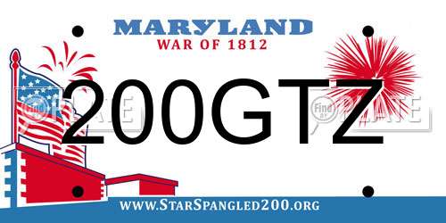 200GTZ Maryland License Plate