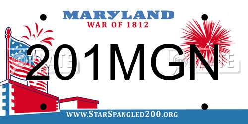 201MGN Maryland License Plate
