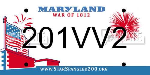 201VV2 Maryland License Plate