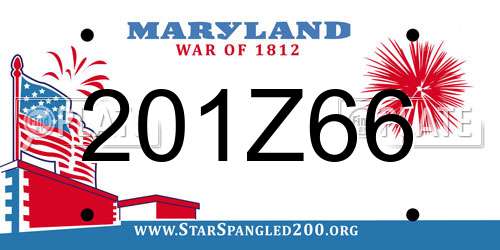 201Z66 Maryland License Plate