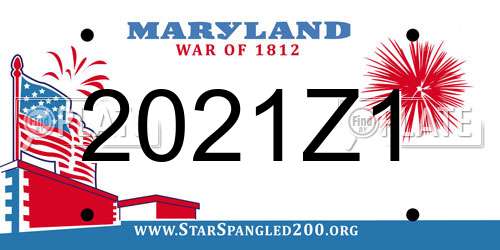2021Z1 Maryland License Plate