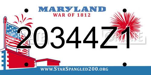 20344Z1 Maryland License Plate