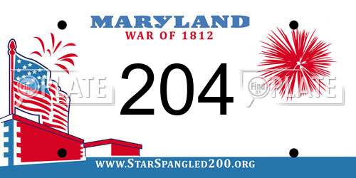 204 Maryland License Plate