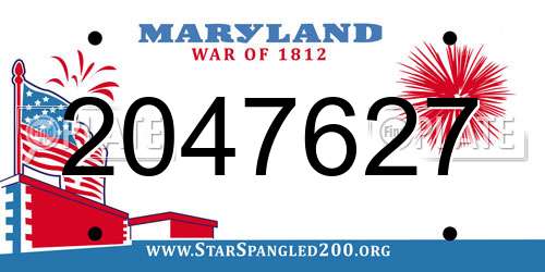 2047627 Maryland License Plate