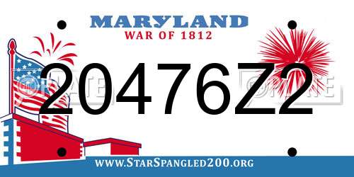 20476Z2 Maryland License Plate