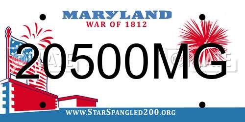 20500MG Maryland License Plate