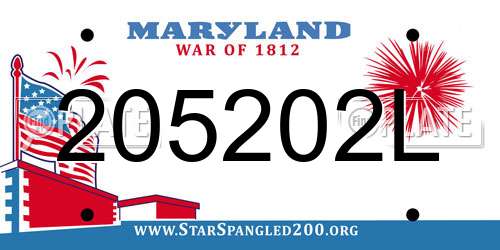 205202L Maryland License Plate
