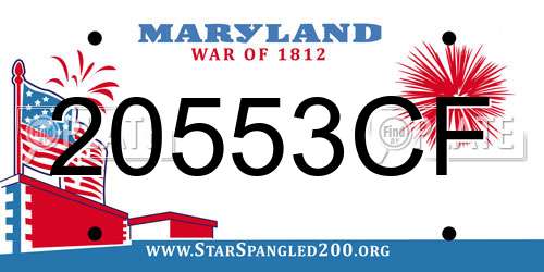 20553CF Maryland License Plate