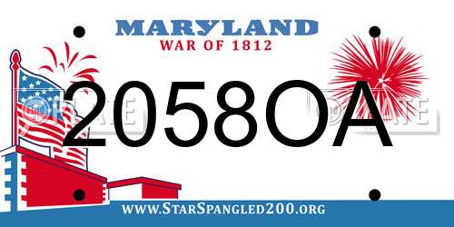 2058OA Maryland License Plate