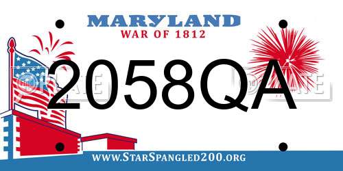 2058QA Maryland License Plate