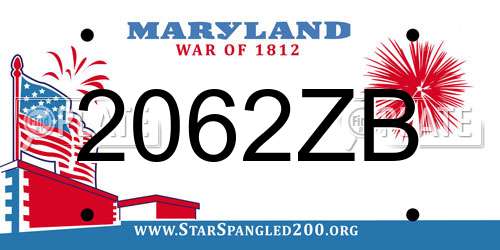2062ZB Maryland License Plate