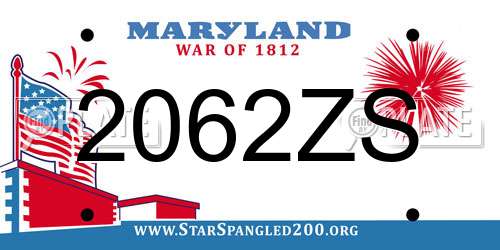 2062ZS Maryland License Plate