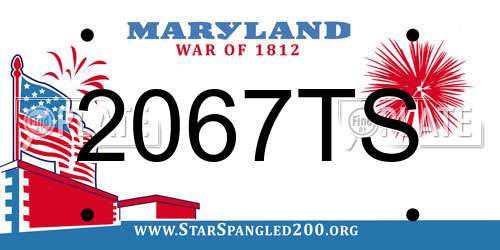 2067TS Maryland License Plate