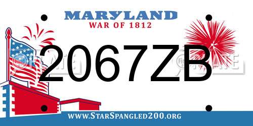 2067ZB Maryland License Plate