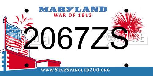 2067ZS Maryland License Plate