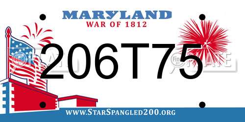 206T75 Maryland License Plate