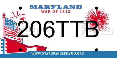 206TTB Maryland License Plate