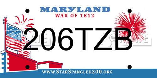 206TZB Maryland License Plate