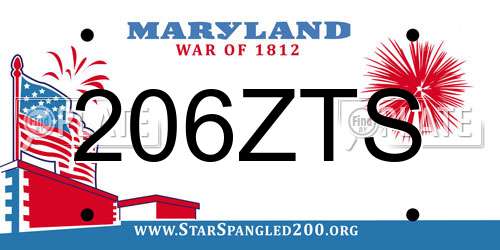 206ZTS Maryland License Plate