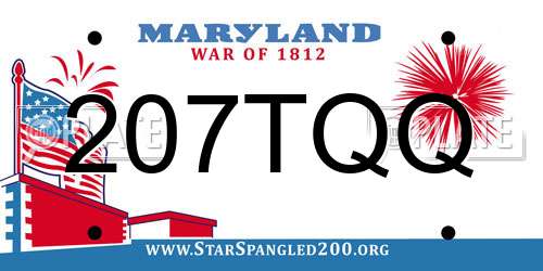 207TQQ Maryland License Plate