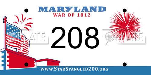 208 Maryland License Plate