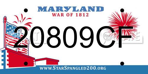 20809CF Maryland License Plate