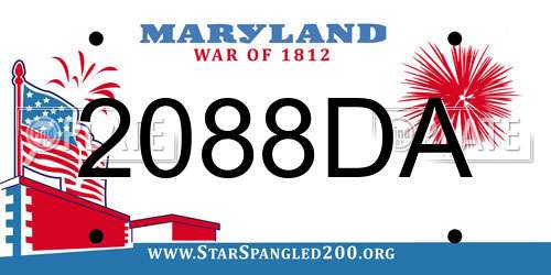 2088DA Maryland License Plate