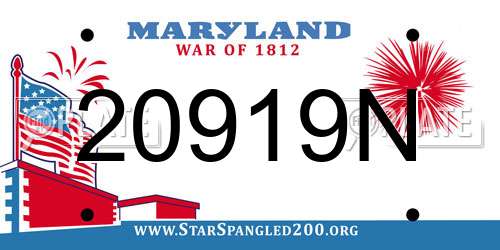 20919N Maryland License Plate