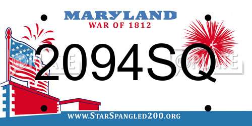 2094SQ Maryland License Plate