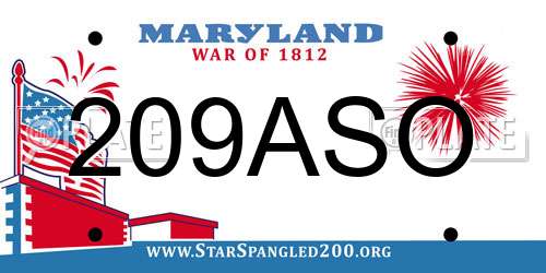 209ASO Maryland License Plate