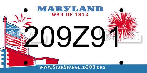 209Z91 Maryland License Plate