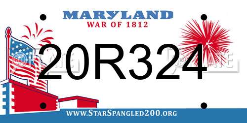 20R324 Maryland License Plate