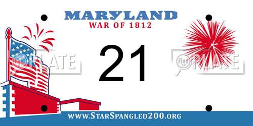 21 Maryland License Plate
