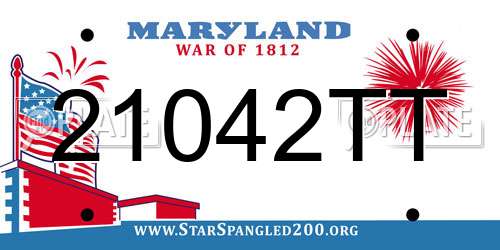 21042TT Maryland License Plate