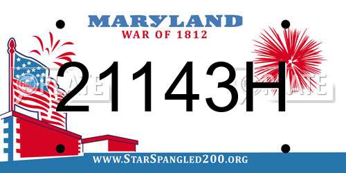 21143H Maryland License Plate