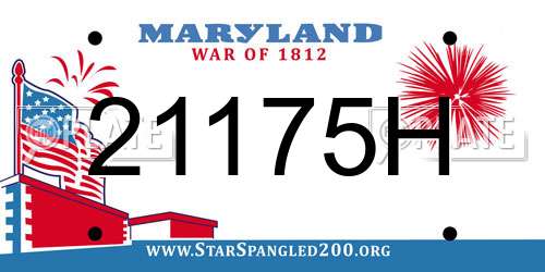 21175H Maryland License Plate