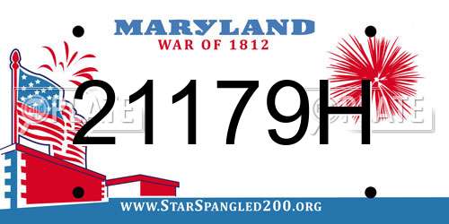 21179H Maryland License Plate