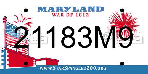 21183M9 Maryland License Plate