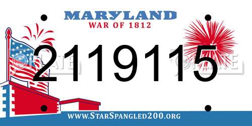 2119115 Maryland License Plate